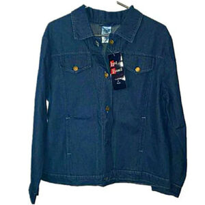 Vintage Lord Isaacs Jacket Rich Indigo Stonewash Petite Medium NWT